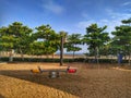 Kids playground at Seeb beach park, Muscat, Oman