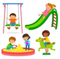 Kids in the playground Royalty Free Stock Photo
