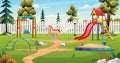 Kids playground with slide, swing, sandbox and toys Royalty Free Stock Photo