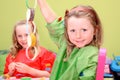 kids playing art and craft Royalty Free Stock Photo