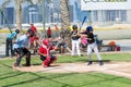 Kids playing baseball on Dubai fields,November 2015, UAE. Royalty Free Stock Photo