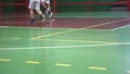 Kids playing basketball foot closeup shoot