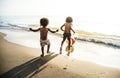 Kids playing at the beach