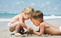 Kids playing on beach