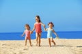 Kids playing at the beach