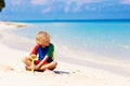 Kids playing on beach. Children play at sea Royalty Free Stock Photo