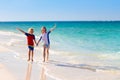 Kids playing on beach. Children play at sea Royalty Free Stock Photo