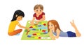 Kids playing board game