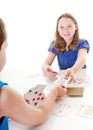 Kids playing card game Royalty Free Stock Photo