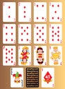 Kids playing cards - diamonds, abstract art illustration