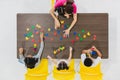 Kids playing colorful toys Royalty Free Stock Photo