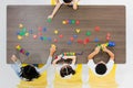 Kids playing colorful toys