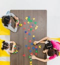 Kids playing colorful toys Royalty Free Stock Photo