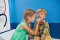 Kids playing doctor and patient. Royalty Free Stock Photo