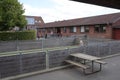 Kids playing football on the playground