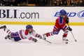 Kids playing hockey at Bruins game Royalty Free Stock Photo