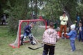 Kids playing hokey Royalty Free Stock Photo