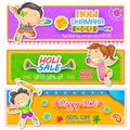 Kids playing Holi with color and pichkari Royalty Free Stock Photo
