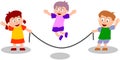 Kids Playing - Jumping Rope Royalty Free Stock Photo