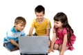 Kids Playing on a Laptop Computer Royalty Free Stock Photo