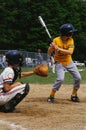 Kids playing in a little league baseball game Royalty Free Stock Photo