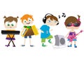 Kids playing music Royalty Free Stock Photo