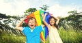 Kids Playing Outdoors Children Field Concept Royalty Free Stock Photo