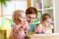 Kids playing and painting Royalty Free Stock Photo