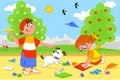 Kids playing with paper airplanes Royalty Free Stock Photo
