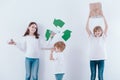 Kids promoting recycling