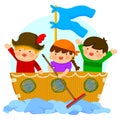 Kids playing pirates Royalty Free Stock Photo