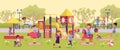 Kids playing in the playground, fun and leisure outside Royalty Free Stock Photo