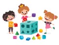 Kids Playing With Shape Sorter Toy