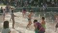 Kids Playing in Street Fountain, Lublin, Poland Royalty Free Stock Photo