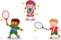 Kids Playing - Tennis Royalty Free Stock Photo