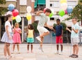 Kids playing together outdoors