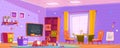 Kids playroom interior, empty indoors nursery room Royalty Free Stock Photo