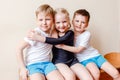 Kids pre-school children in sports uniform, girl in a black sports swimsuit Royalty Free Stock Photo