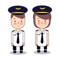 Kids in Professions. Cartoon Airplane Pilot. Design for childrens vector drawing illustration. Royalty Free Stock Photo