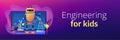 Engineering for kids concept banner header. Royalty Free Stock Photo