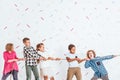 Kids pulling a rope Royalty Free Stock Photo