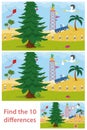 Kids puzzle of a desert tree difference