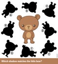 Kids puzzle - match the shadow to the cute bear