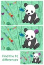 Kids Puzzle - spot the difference in the Pandas