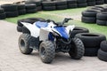 Kids quad bike parked on a track or circuit