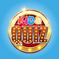 Kids Quiz game show logo, vector illustration