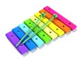 Kids rainbow wooden xylophone Royalty Free Stock Photo