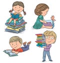 Kids reading books Royalty Free Stock Photo