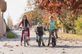 Kids ready for the first cycling competition Royalty Free Stock Photo