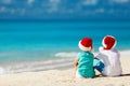 Kids at beach on Christmas